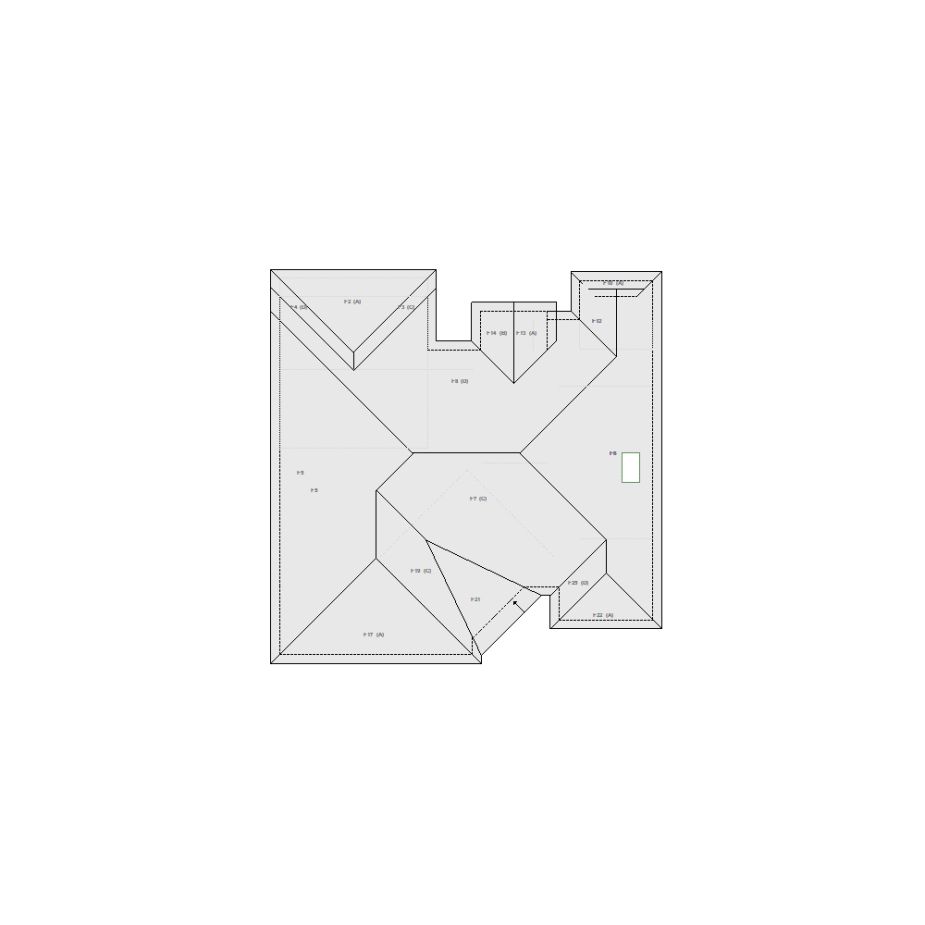 Professional Xactimate roof diagram sketch by XMATE Sketch Lab delivered as a compatible ESX file for insurance claims.