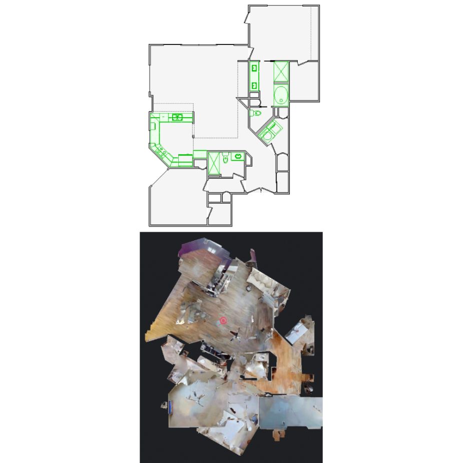 Accurate Xactimate floor plan from low-quality or distorted Matterport source data