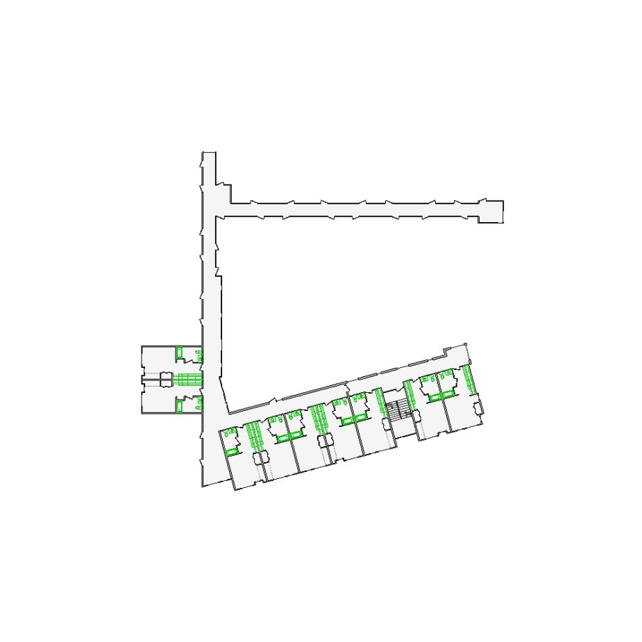 Detailed commercial interior sketch for Xactimate (20001-24000 SF). Accurate layouts for damage assessment, insurance claims, and restoration projects.