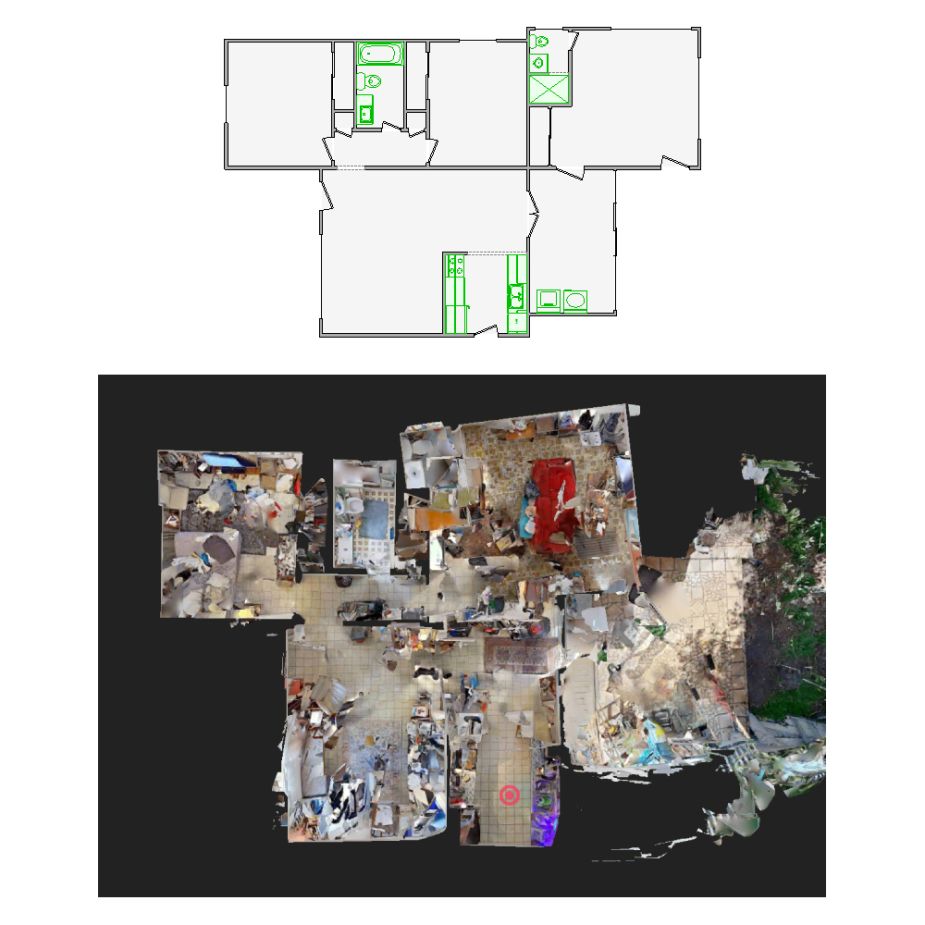 Expertly crafted interior sketches from distorted Matterport scans (1001-2000 SF) for Xactimate. Ensuring precise layouts for claims and repairs.