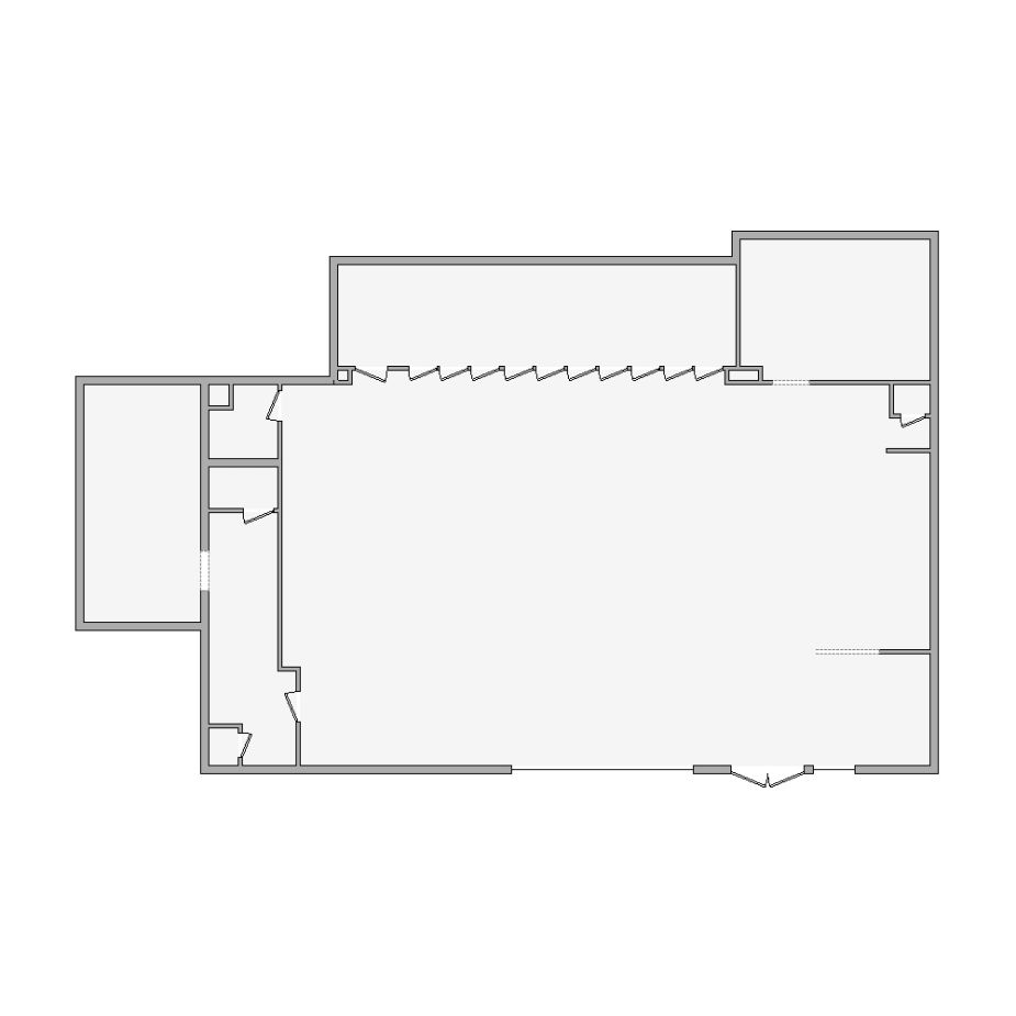 Detailed commercial interior sketch for Xactimate (2001-2500 SF). Accurate layouts for damage assessment, insurance claims, and restoration projects.