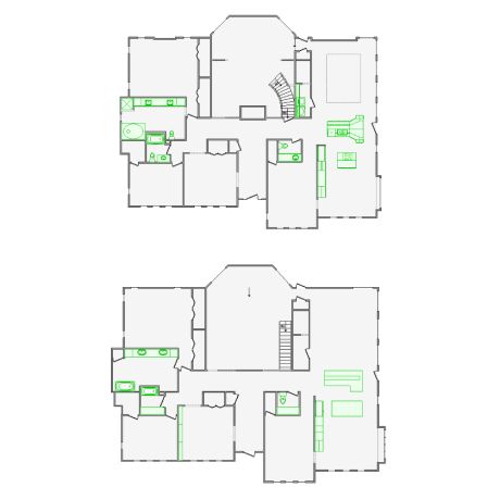Correction interior sketches (4001-10000 SF) for Xactimate. Fixing layout errors, adjusting doors, windows, ceilings, and symbols for accurate assessments.