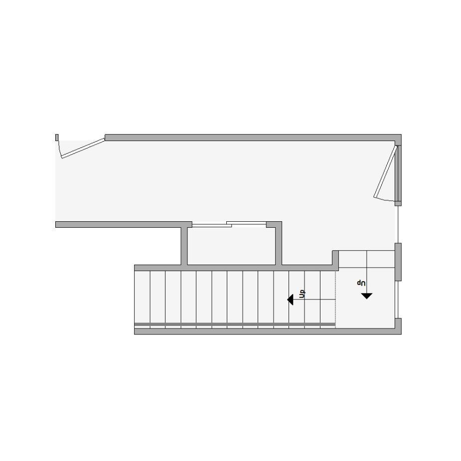 Detailed interior sketch for Xactimate (251-500 SF) for damage assessment and restoration. Includes doors, windows, ceilings, kitchen and bathroom symbols.