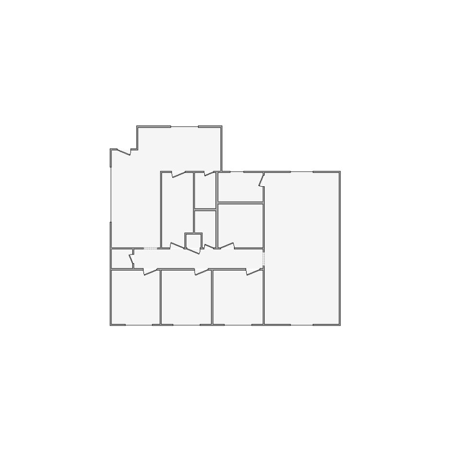 Simple interior sketch for Xactimate (1501-2000 SF). Perfect for partial renovations, such as updating floors, walls, or ceilings, without full detailing.