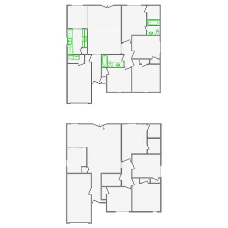 Correction interior sketches (1501-2000 SF) for Xactimate. Fixing layout errors, adjusting doors, windows, ceilings, and symbols for accurate assessments.