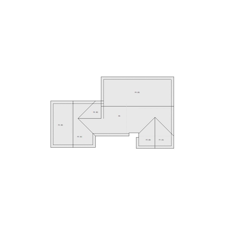 Roof sketch of a residential structure with a roof area (21-30 SQ), ideal for damage assessment and restoration purposes in Xactimate.