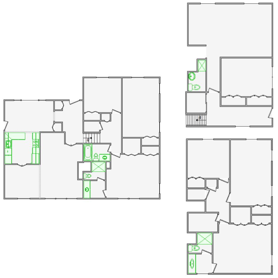 Correction interior sketches (2501-3000 SF) for Xactimate. Fixing layout errors, adjusting doors, windows, ceilings, and symbols for accurate assessments.