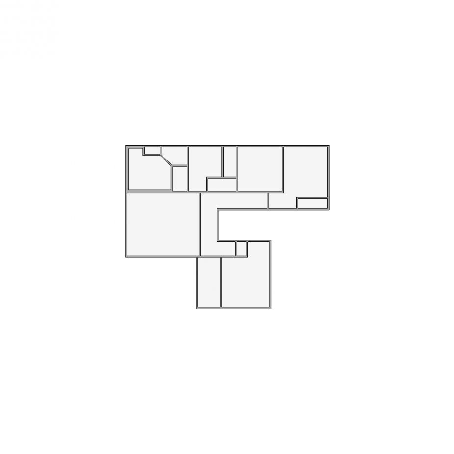 Simple interior sketch for Xactimate (2001-2500 SF). Perfect for partial renovations, such as updating floors, walls, or ceilings, without full detailing.