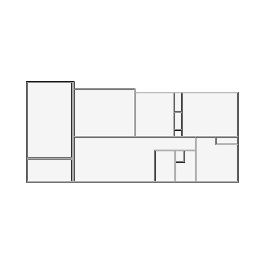 Simple interior sketch for Xactimate (1001-1500 SF). Perfect for partial renovations, such as updating floors, walls, or ceilings, without full detailing.