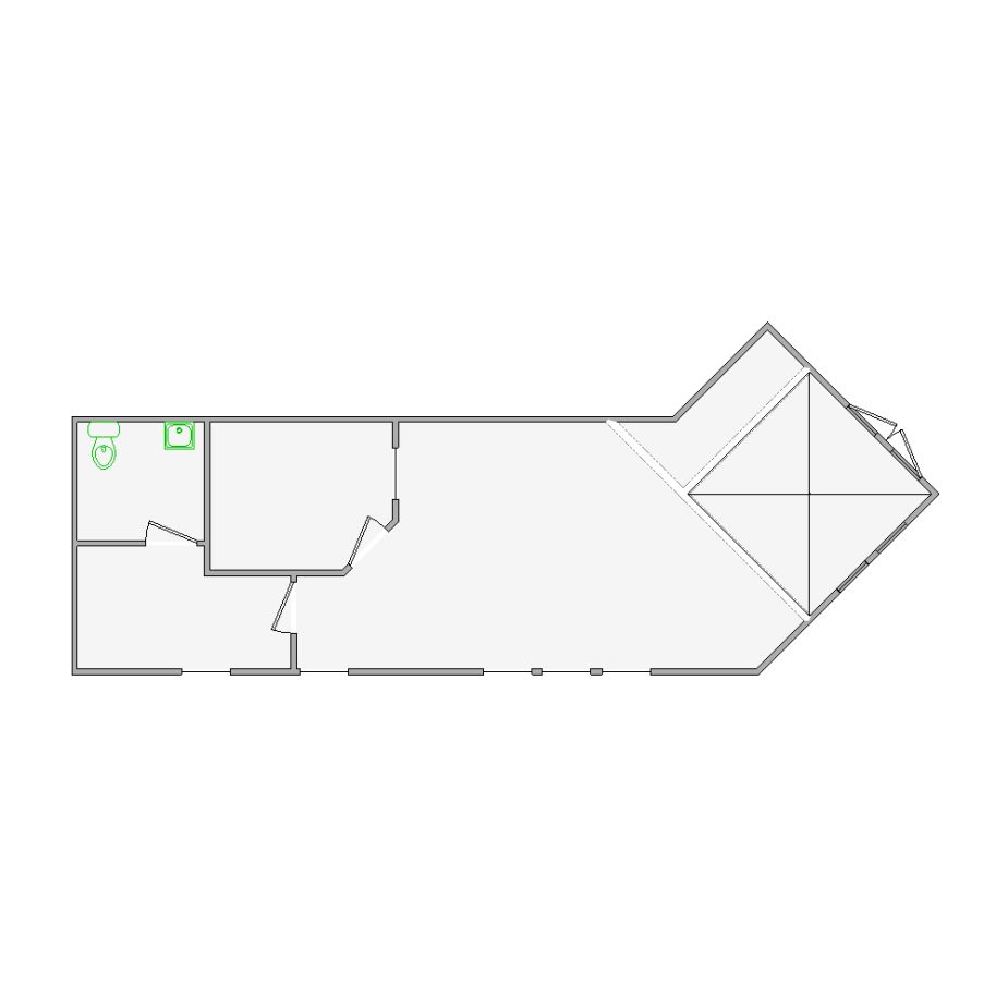 Detailed commercial interior sketch for Xactimate (501-1000 SF). Accurate layouts for damage assessment, insurance claims, and restoration projects.