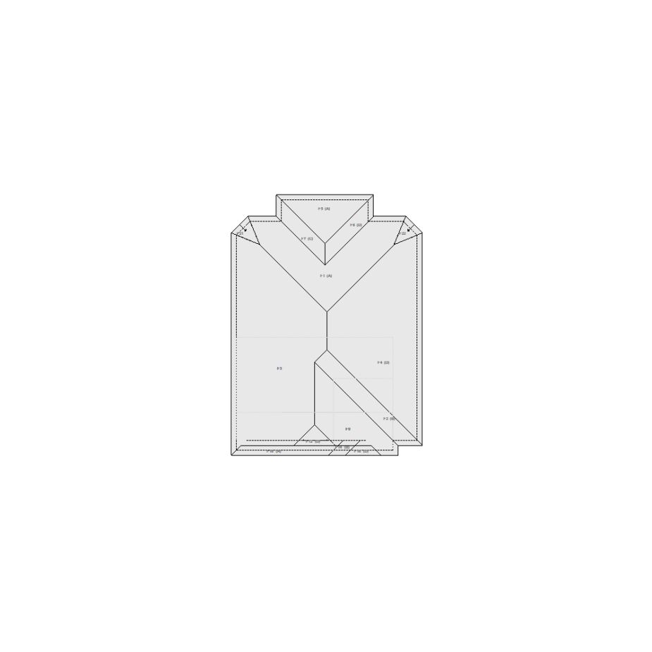 Roof sketch of a residential structure with a roof area (31-40 SQ), ideal for damage assessment and restoration purposes in Xactimate.