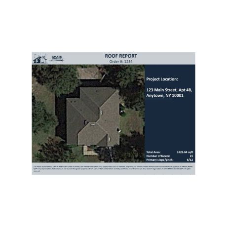 XMATE Sketch Lab Xactimate Sketch Service - comprehensive roof measurement report for 21-30 SQ properties.