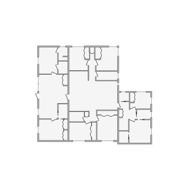 Simple interior sketch for Xactimate (2001-2500 SF). Perfect for partial renovations, such as updating floors, walls, or ceilings, without full detailing.