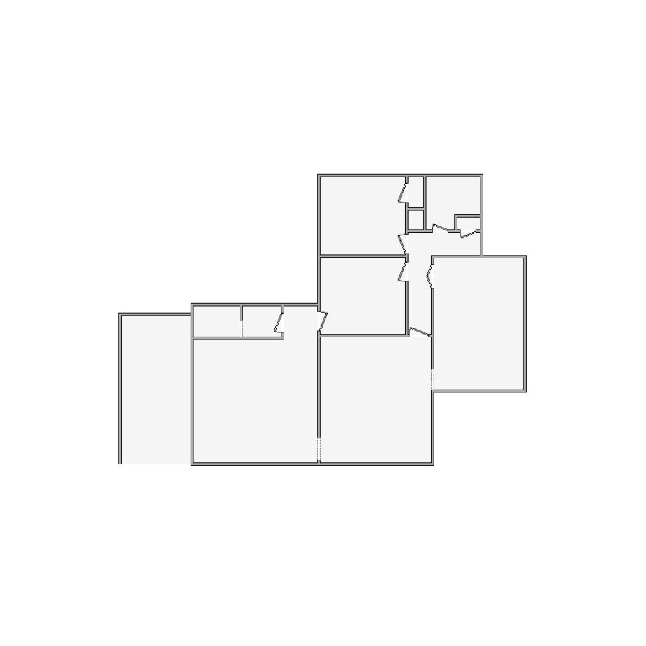 Simple interior sketch for Xactimate (1001-1500 SF). Perfect for partial renovations, such as updating floors, walls, or ceilings, without full detailing.