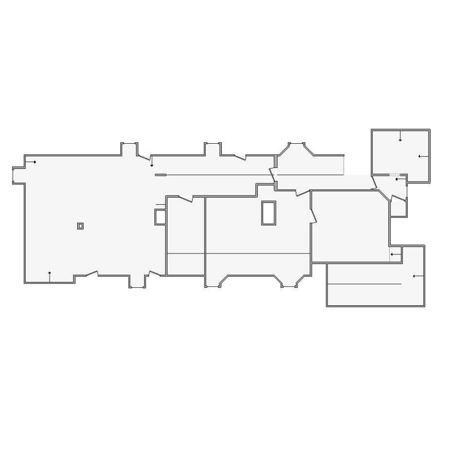 Detailed interior sketch for Xactimate (12001-17000 SF) for damage assessment and restoration. Includes doors, windows, ceilings, kitchen and bathroom symbols.