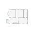Detailed interior sketch for Xactimate (501-1000 SF) for damage assessment and restoration. Includes doors, windows, ceilings, kitchen and bathroom symbols.