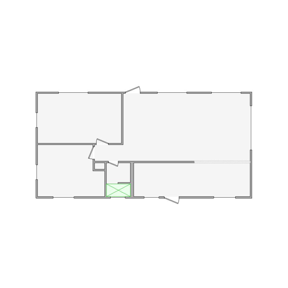 Simple interior sketch for Xactimate (501-1000 SF). Perfect for partial renovations, such as updating floors, walls, or ceilings, without full detailing.