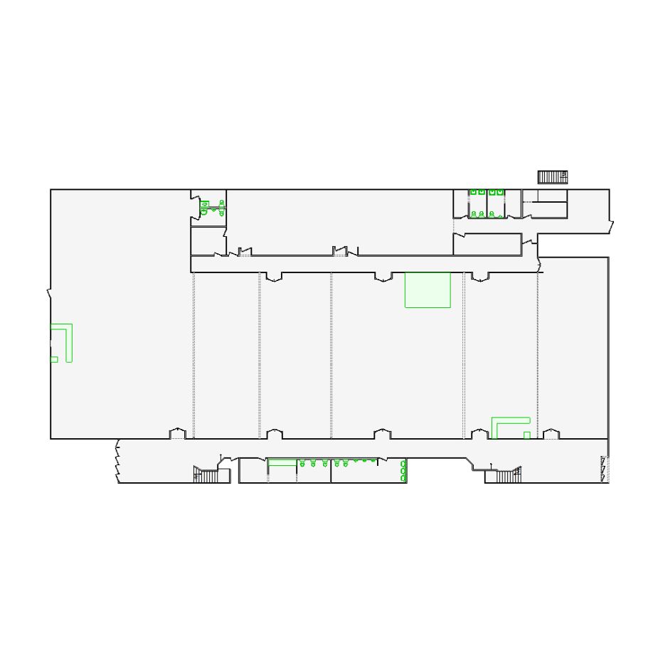 Detailed commercial interior sketch for Xactimate (18001-20000 SF). Accurate layouts for damage assessment, insurance claims, and restoration projects.
