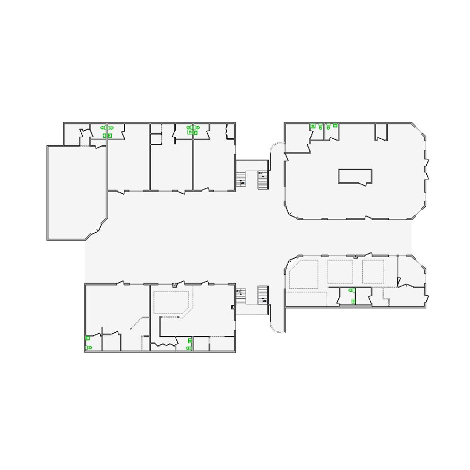 Detailed commercial interior sketch for Xactimate (20001-24000 SF). Accurate layouts for damage assessment, insurance claims, and restoration projects.