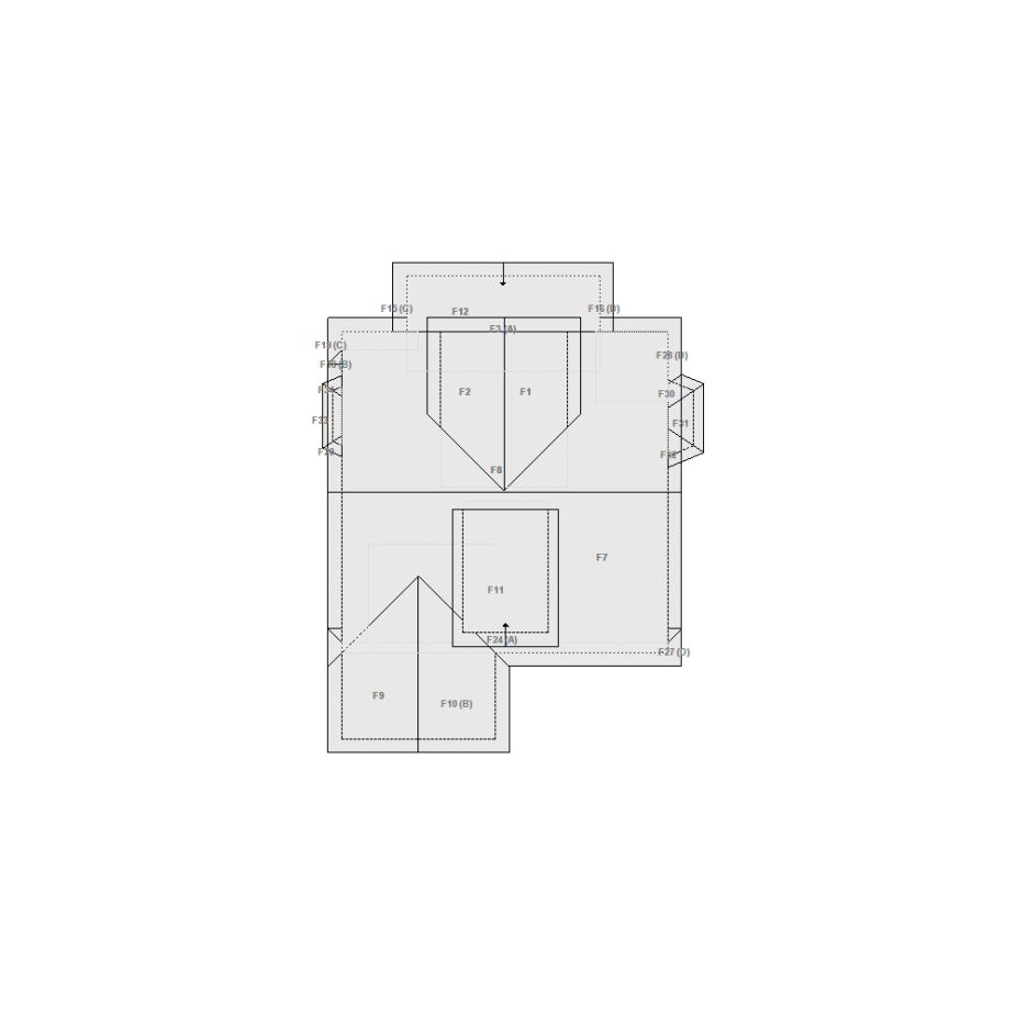 Roof sketch of a residential structure with a roof area (11-20 SQ), ideal for damage assessment and restoration purposes in Xactimate.