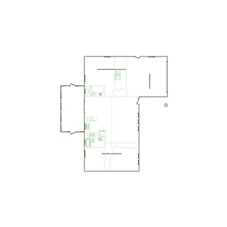 Detailed exterior sketch (2001-2500 SF) based on interior layout provided by the client or created by us. Suitable for siding, paint, and wall estimates.