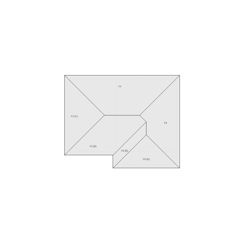 Roof sketch of a residential structure with a roof area (11-20 SQ), ideal for damage assessment and restoration purposes in Xactimate.