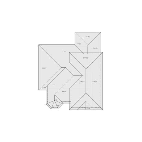 Roof sketch of a residential structure with a roof area (21-30 SQ), ideal for damage assessment and restoration purposes in Xactimate.