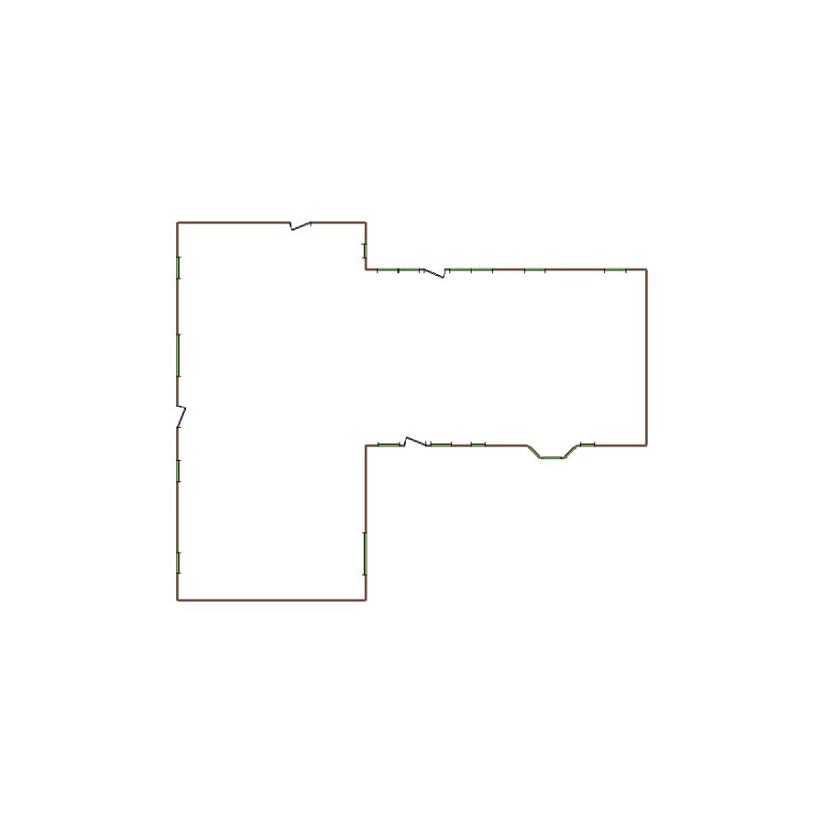 Detailed exterior sketch based on aerial imagery of a residential structure (31-40 SQ), suitable for use in damage assessment and restoration workflows in Xactimate.