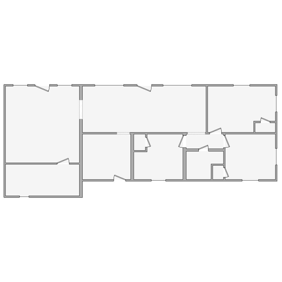 Simple interior sketch for Xactimate (501-1000 SF). Perfect for partial renovations, such as updating floors, walls, or ceilings, without full detailing.