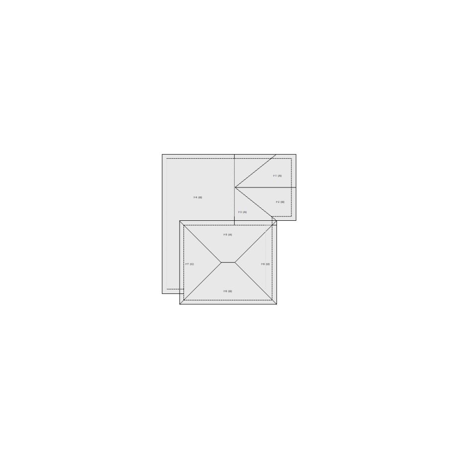 Roof sketch of a residential structure with a roof area (11-20 SQ), ideal for damage assessment and restoration purposes in Xactimate.
