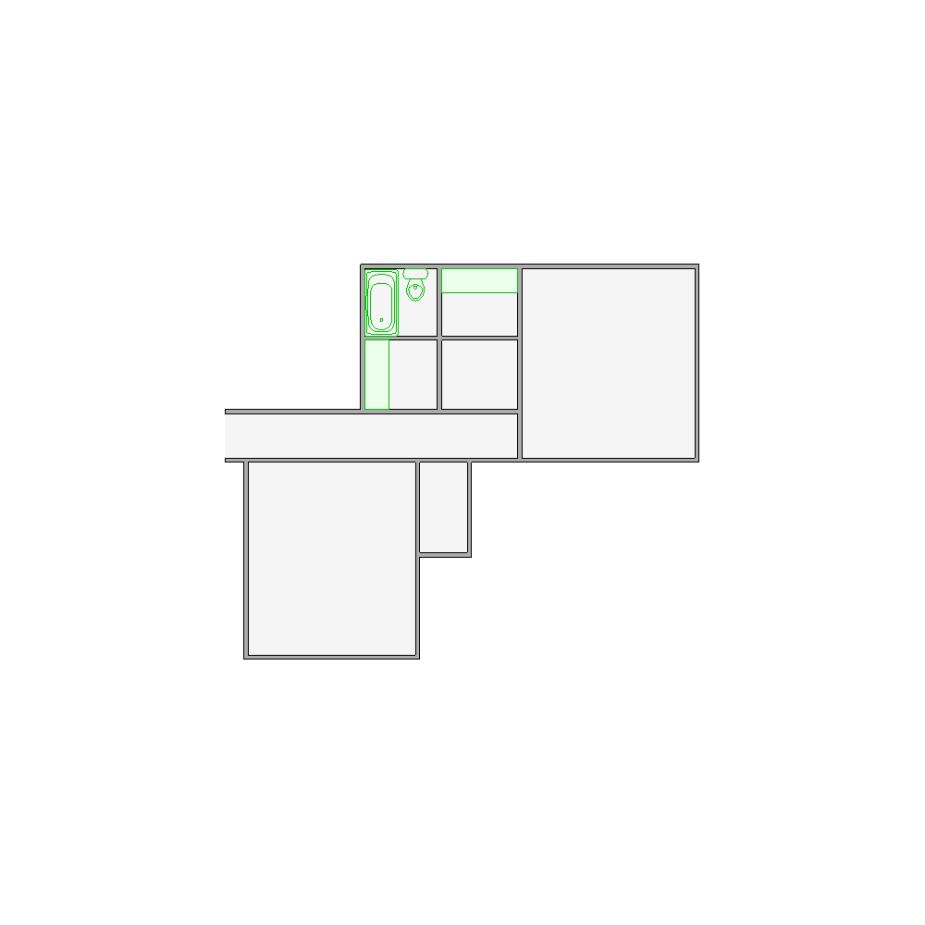 Simple interior sketch for Xactimate (2501-3000 SF). Perfect for partial renovations, such as updating floors, walls, or ceilings, without full detailing.