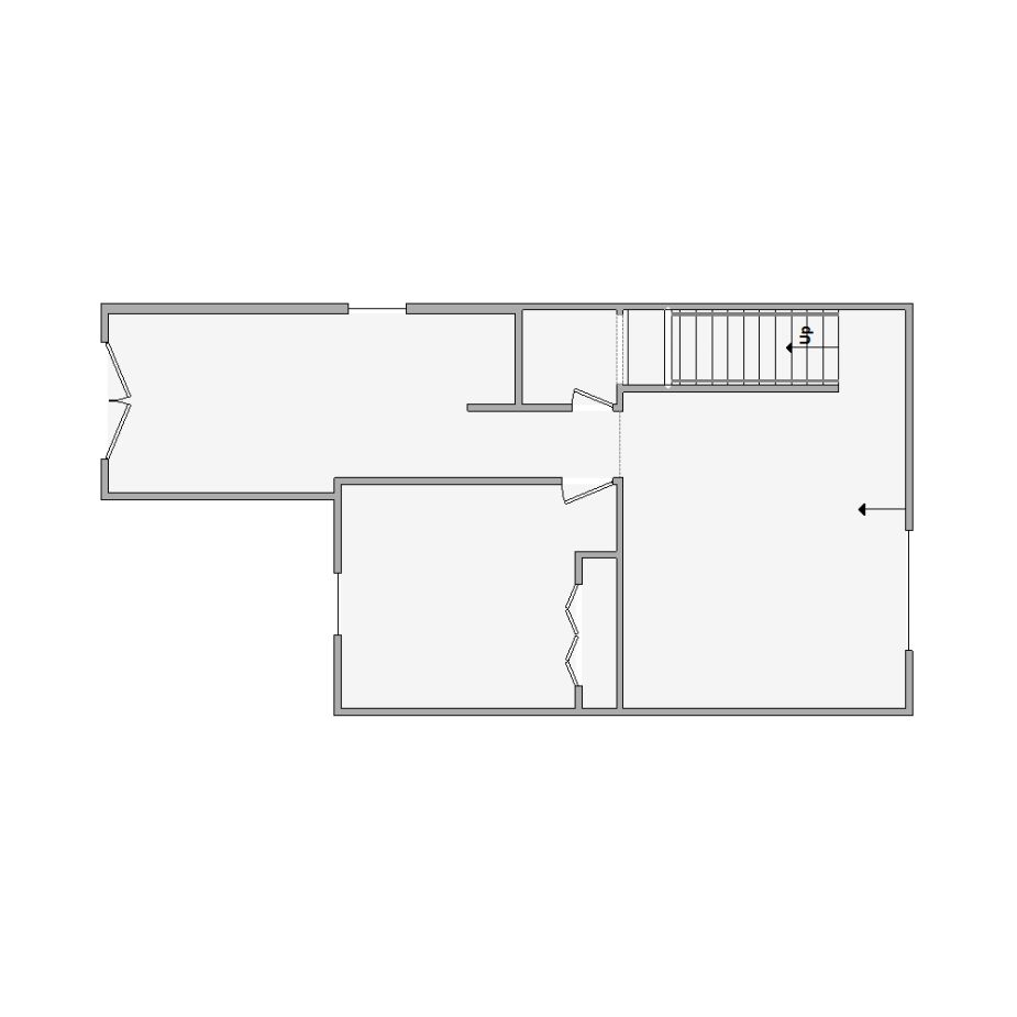 Simple interior sketch for Xactimate (1001-1500 SF). Perfect for partial renovations, such as updating floors, walls, or ceilings, without full detailing.