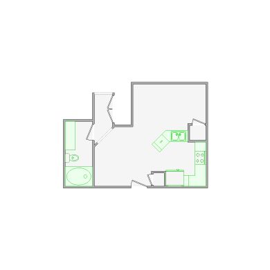 Simple interior sketch for Xactimate (251-500 SF). Perfect for partial renovations, such as updating floors, walls, or ceilings, without full detailing.