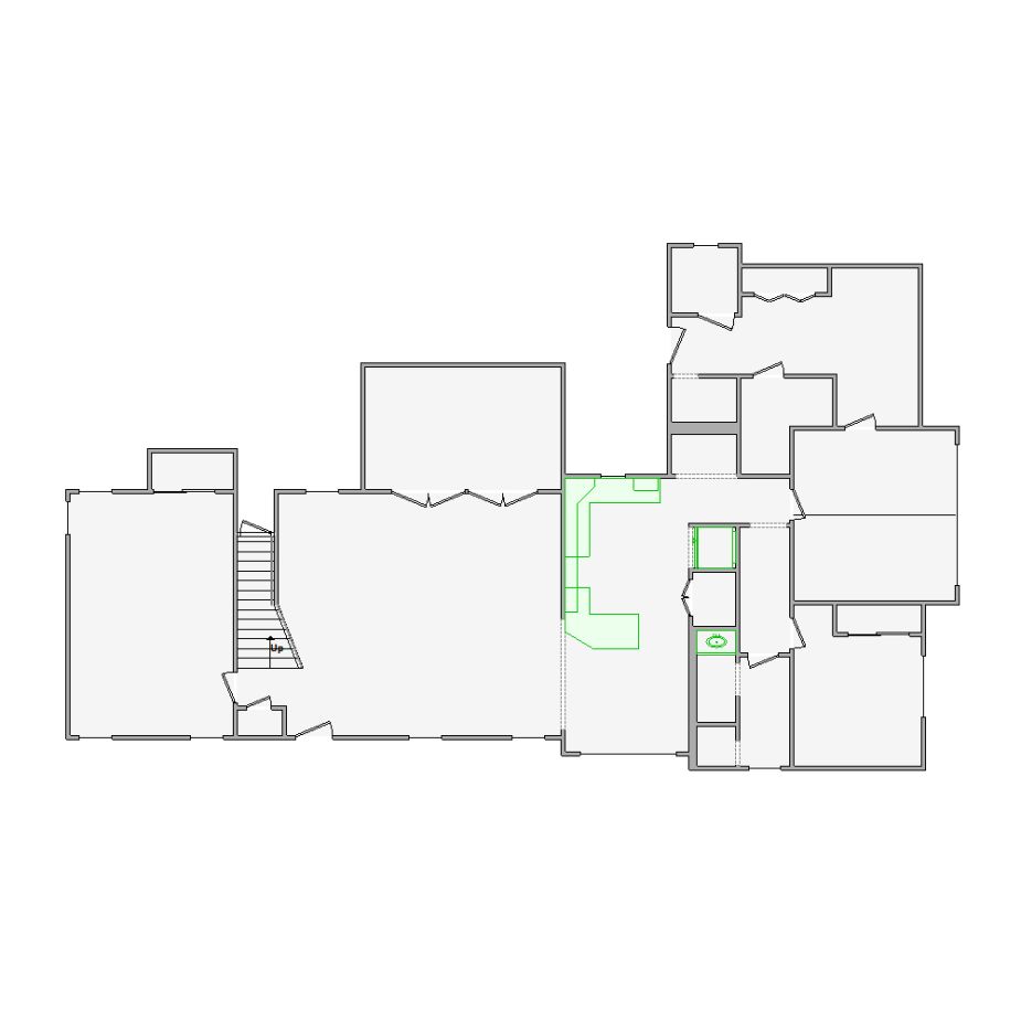 Simple interior sketch for Xactimate (2501-3000 SF). Perfect for partial renovations, such as updating floors, walls, or ceilings, without full detailing.