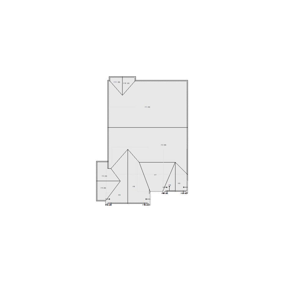 Roof sketch of a residential structure with a roof area (21-30 SQ), ideal for damage assessment and restoration purposes in Xactimate.