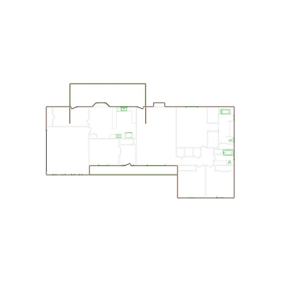 Detailed exterior sketch (3501-4000 SF) based on interior layout provided by the client or created by us. Suitable for siding, paint, and wall estimates.