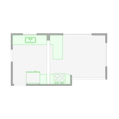 Detailed interior sketch for Xactimate (101-250 SF) for damage assessment and restoration. Includes doors, windows, ceilings, kitchen and bathroom symbols.