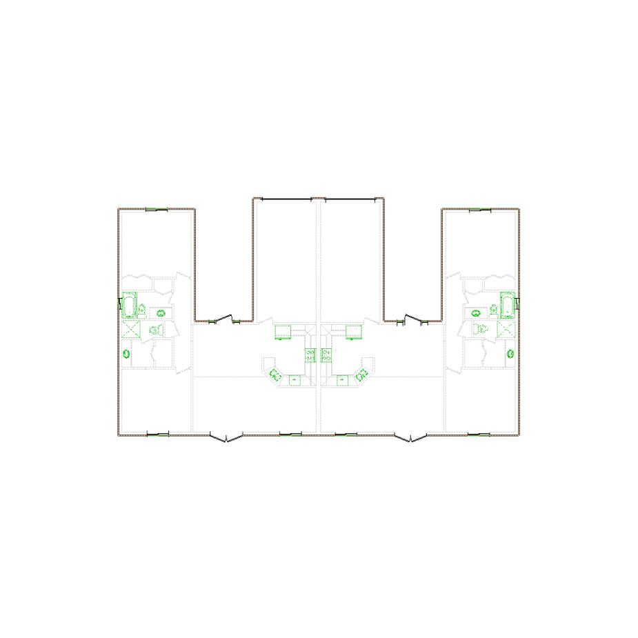 Detailed exterior sketch (2001-2500 SF) based on interior layout provided by the client or created by us. Suitable for siding, paint, and wall estimates.