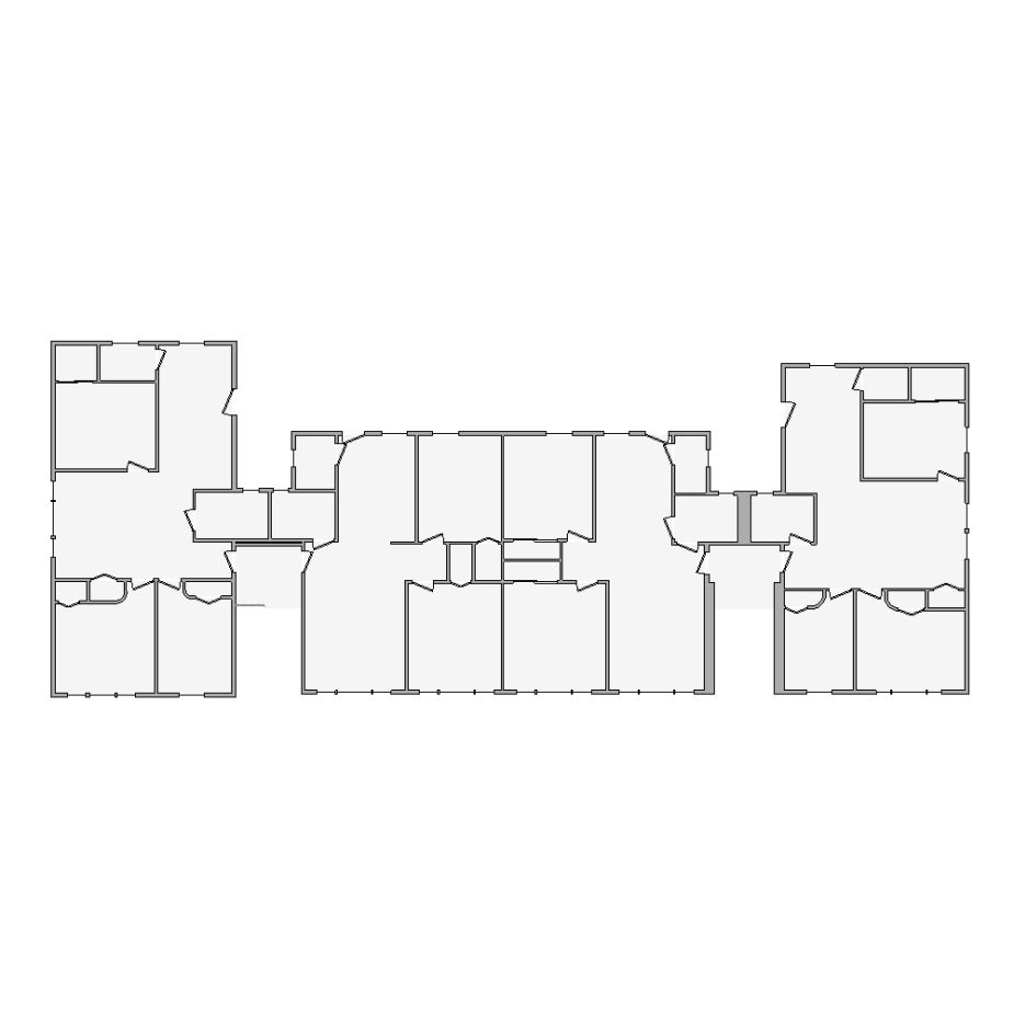Detailed commercial interior sketch for Xactimate (9501-10000 SF). Accurate layouts for damage assessment, insurance claims, and restoration projects.