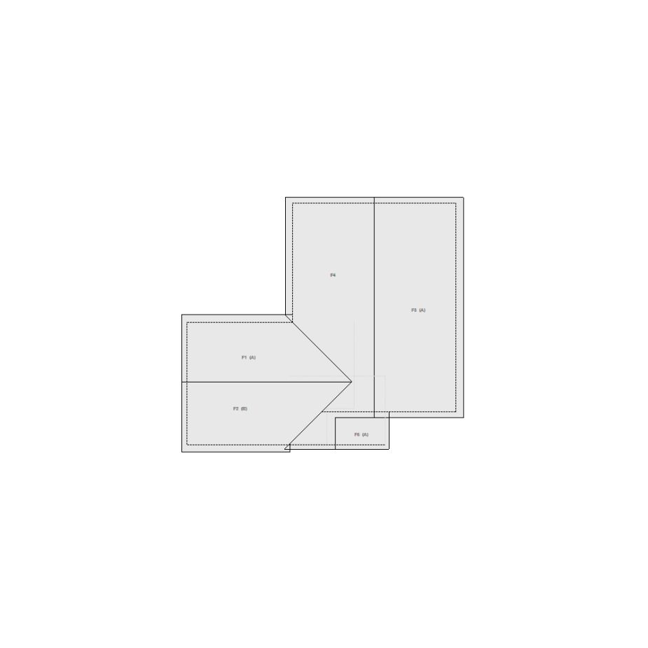 Roof sketch of a residential structure with a roof area (11-20 SQ), ideal for damage assessment and restoration purposes in Xactimate.