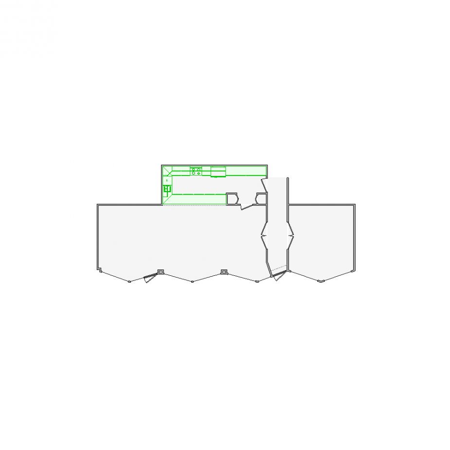 Detailed commercial interior sketch for Xactimate (501-1000 SF). Accurate layouts for damage assessment, insurance claims, and restoration projects.