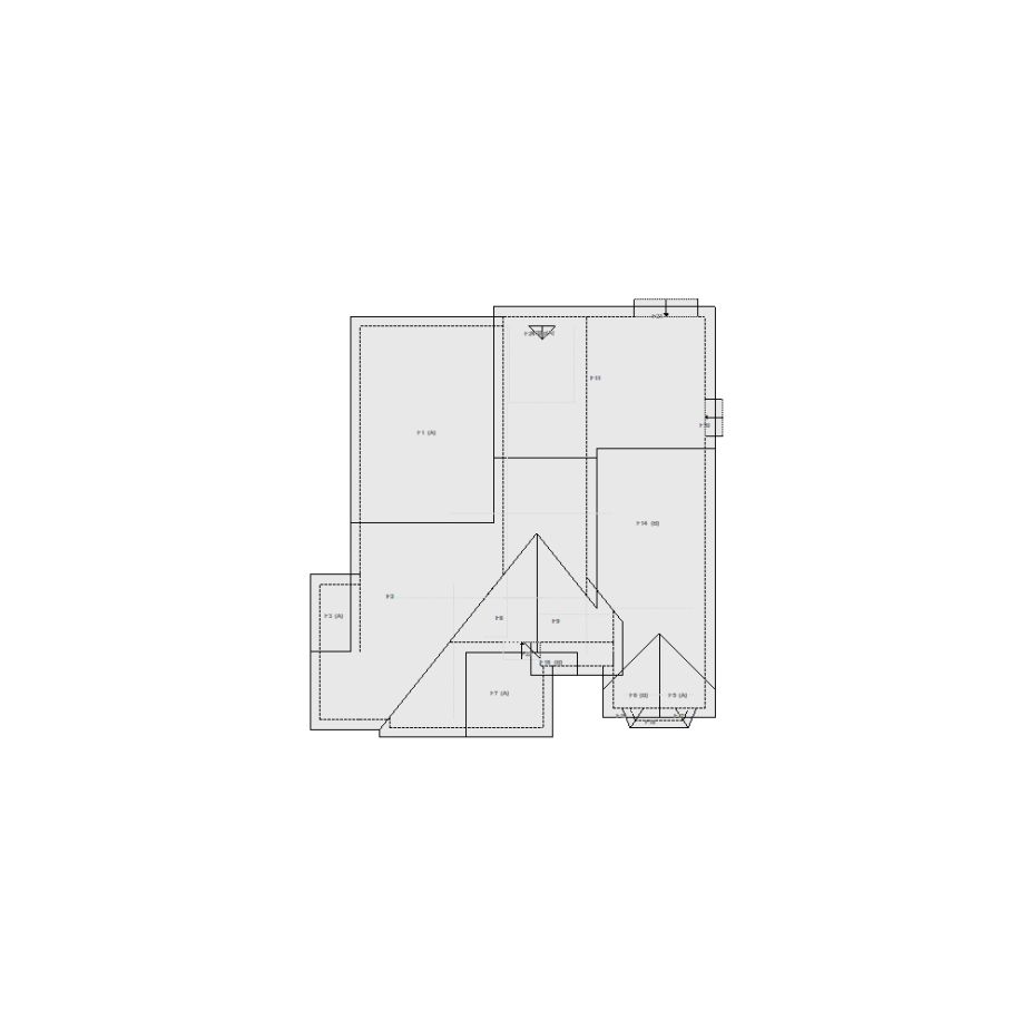 Roof sketch of a residential structure with a roof area (31-40 SQ), ideal for damage assessment and restoration purposes in Xactimate.