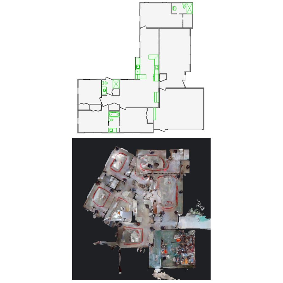 Expertly crafted interior sketches from distorted Matterport scans (2001-4000 SF) for Xactimate. Ensuring precise layouts for claims and repairs.