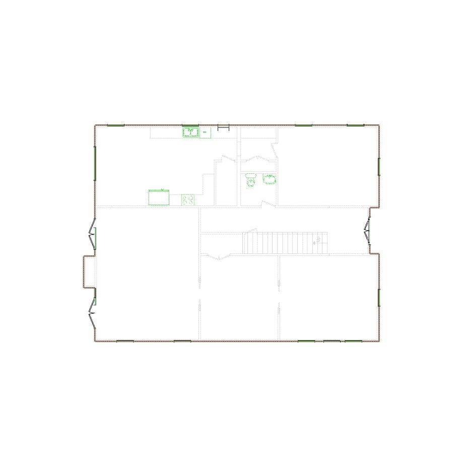 Detailed exterior sketch (4001-4500 SF) based on interior layout provided by the client or created by us. Suitable for siding, paint, and wall estimates.