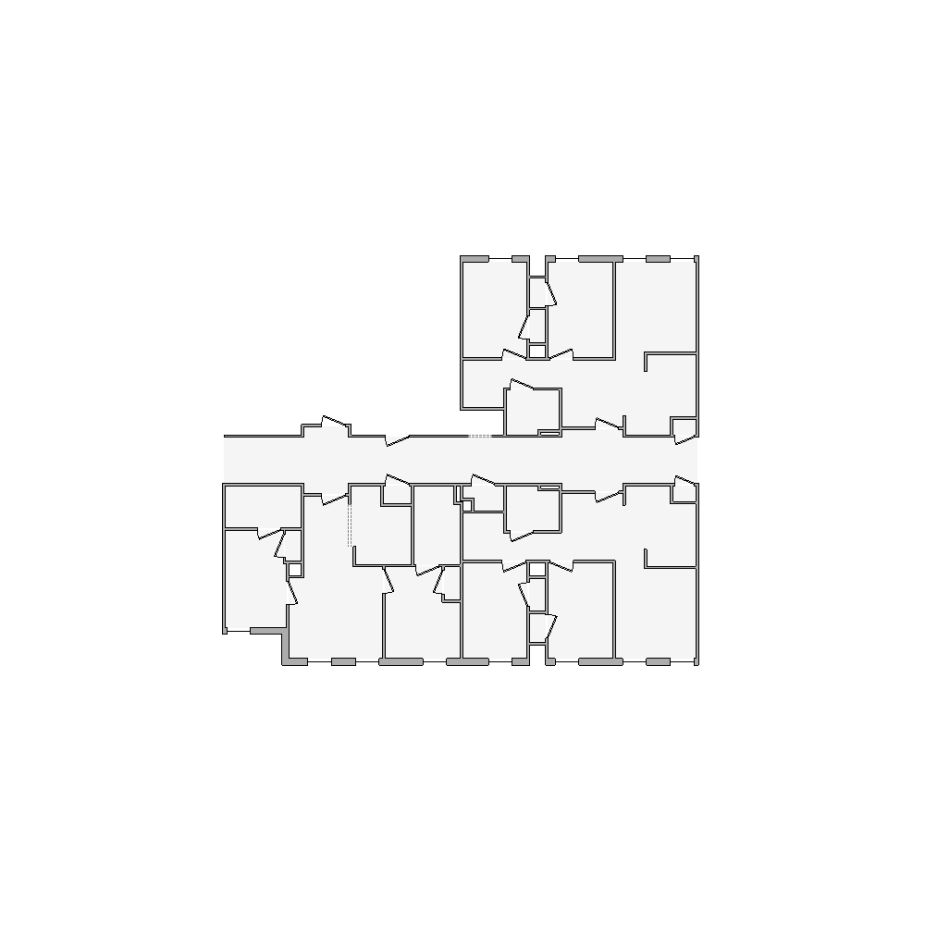 Detailed commercial interior sketch for Xactimate (2001-2500 SF). Accurate layouts for damage assessment, insurance claims, and restoration projects.
