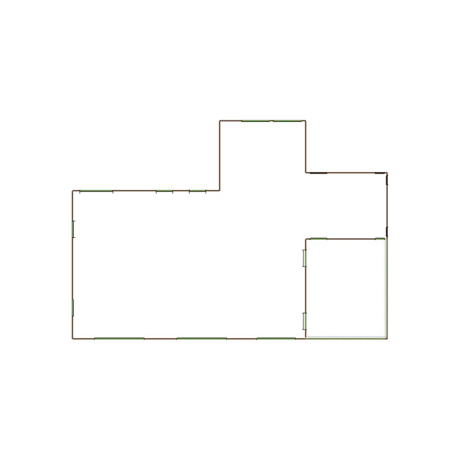 Simple exterior sketch of a residential structure (21-30 SQ), based on aerial imagery, used for estimating and documentation purposes in Xactimate.