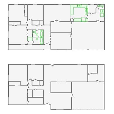 Correction interior sketches (2001-2500 SF) for Xactimate. Fixing layout errors, adjusting doors, windows, ceilings, and symbols for accurate assessments.