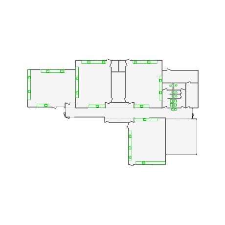 Detailed commercial interior sketch for Xactimate (6001-6500 SF). Accurate layouts for damage assessment, insurance claims, and restoration projects.