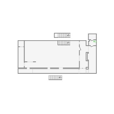 Detailed commercial interior sketch for Xactimate (2001-2500 SF). Accurate layouts for damage assessment, insurance claims, and restoration projects.