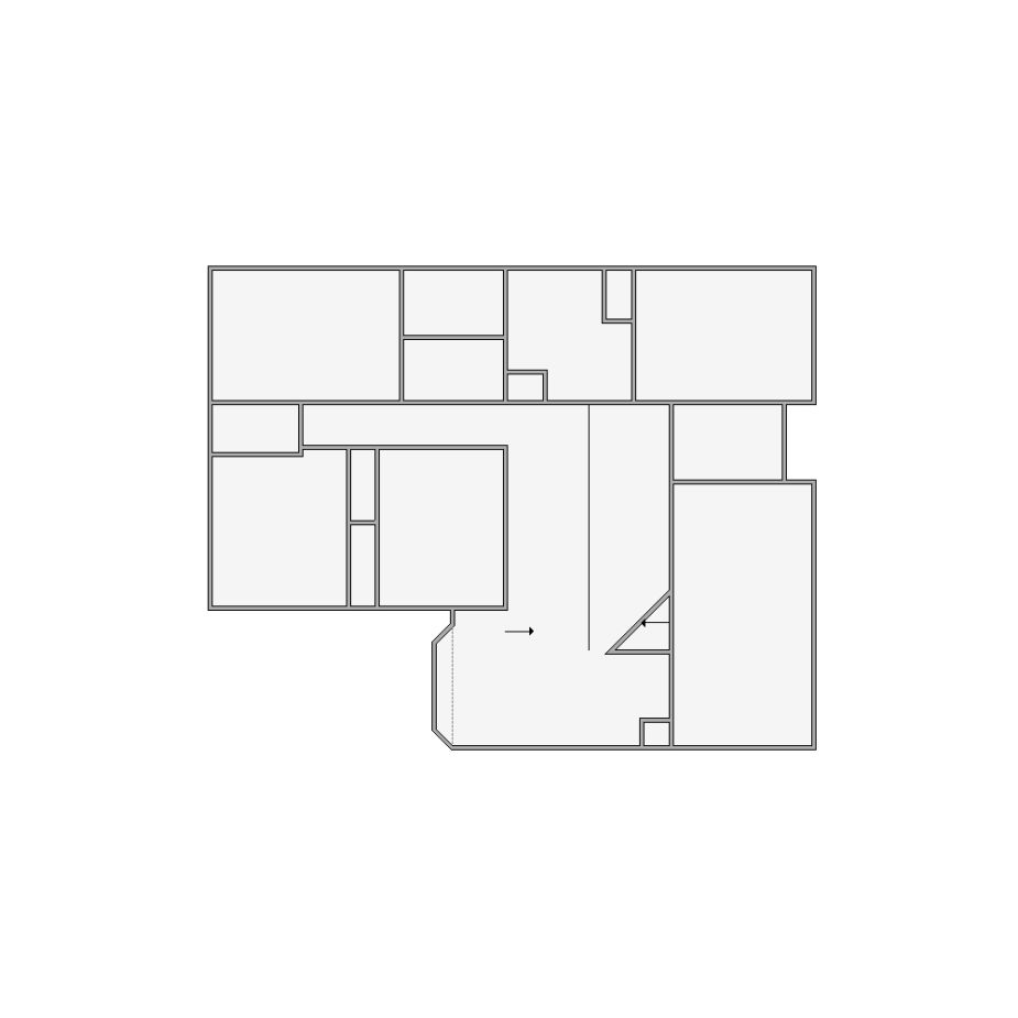 Simple interior sketch for Xactimate (1501-2000 SF). Perfect for partial renovations, such as updating floors, walls, or ceilings, without full detailing.